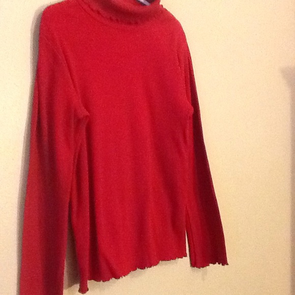 Girls red turtle neck sweater - Picture 4 of 6